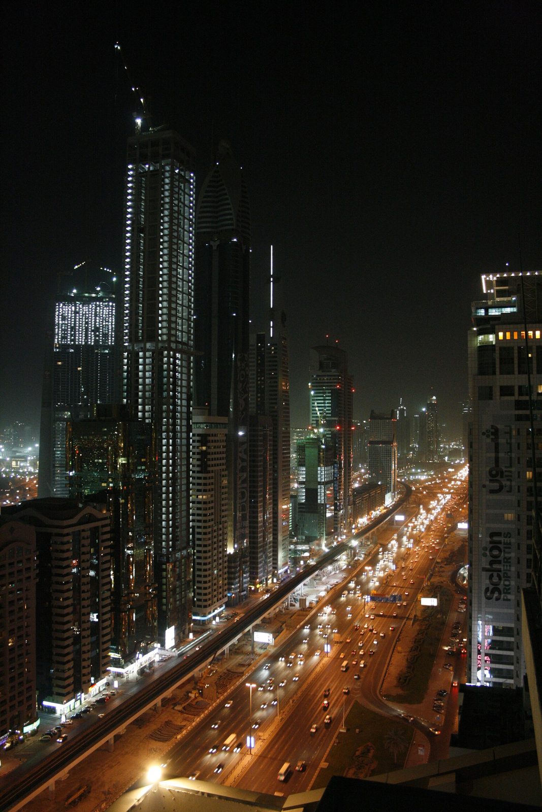 Sheikh Zayed Road, Dubai, at night